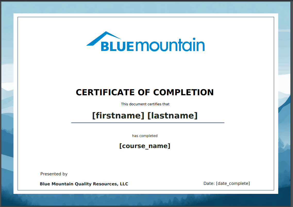 BKU Certificate