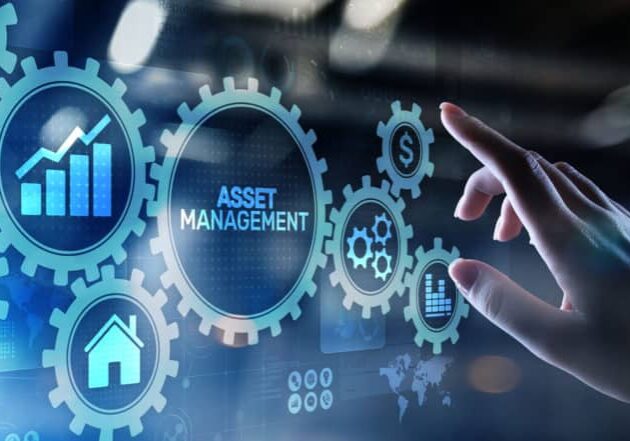 Asset management Business technology internet concept button on virtual screen.